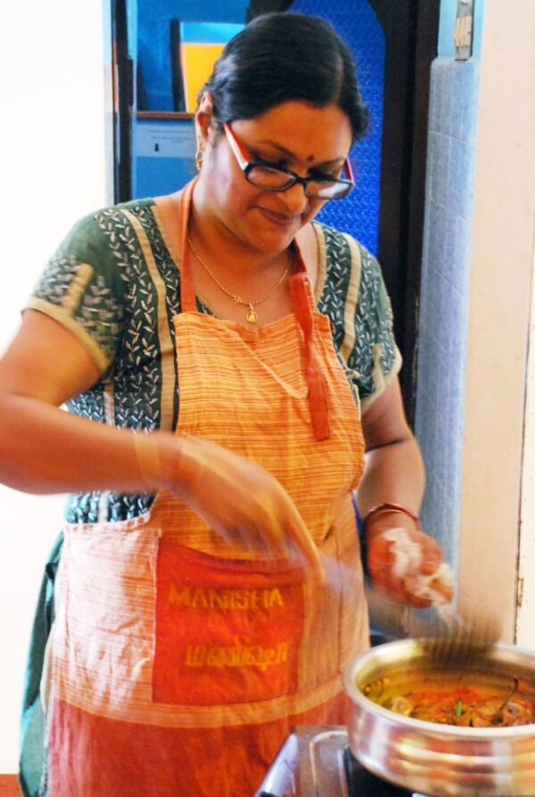 Manisha cooking instructor at Sita cultural center Pondicherry